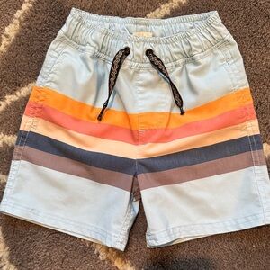 Feather 4 Arrow Vintage Stripe Aloha Nights Kids Swim Trunks, 2t